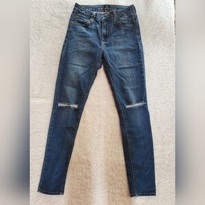 Just Black Blue Skinny Jeans with Distressed Details